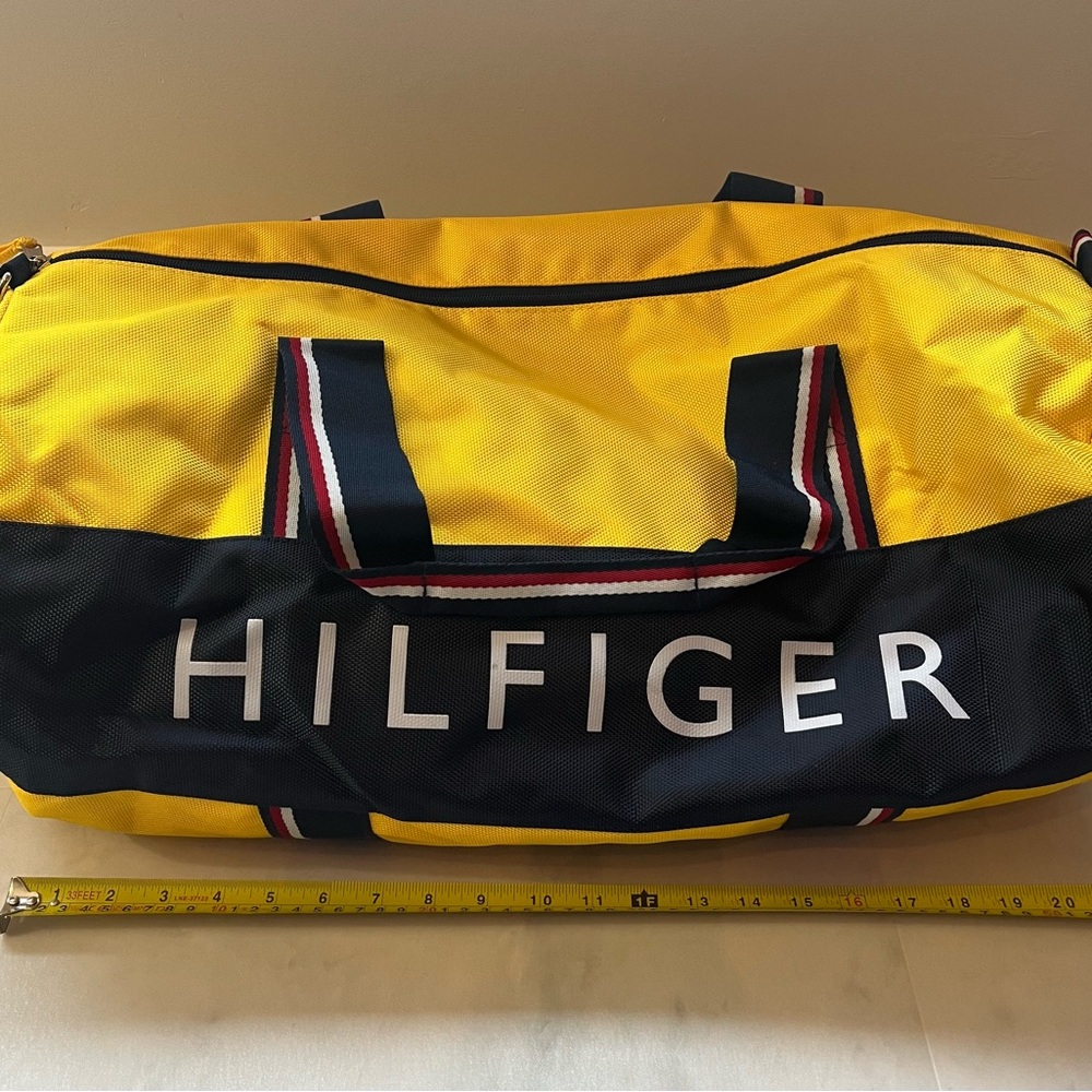 Tommy Hilfiger yellow duffle bag